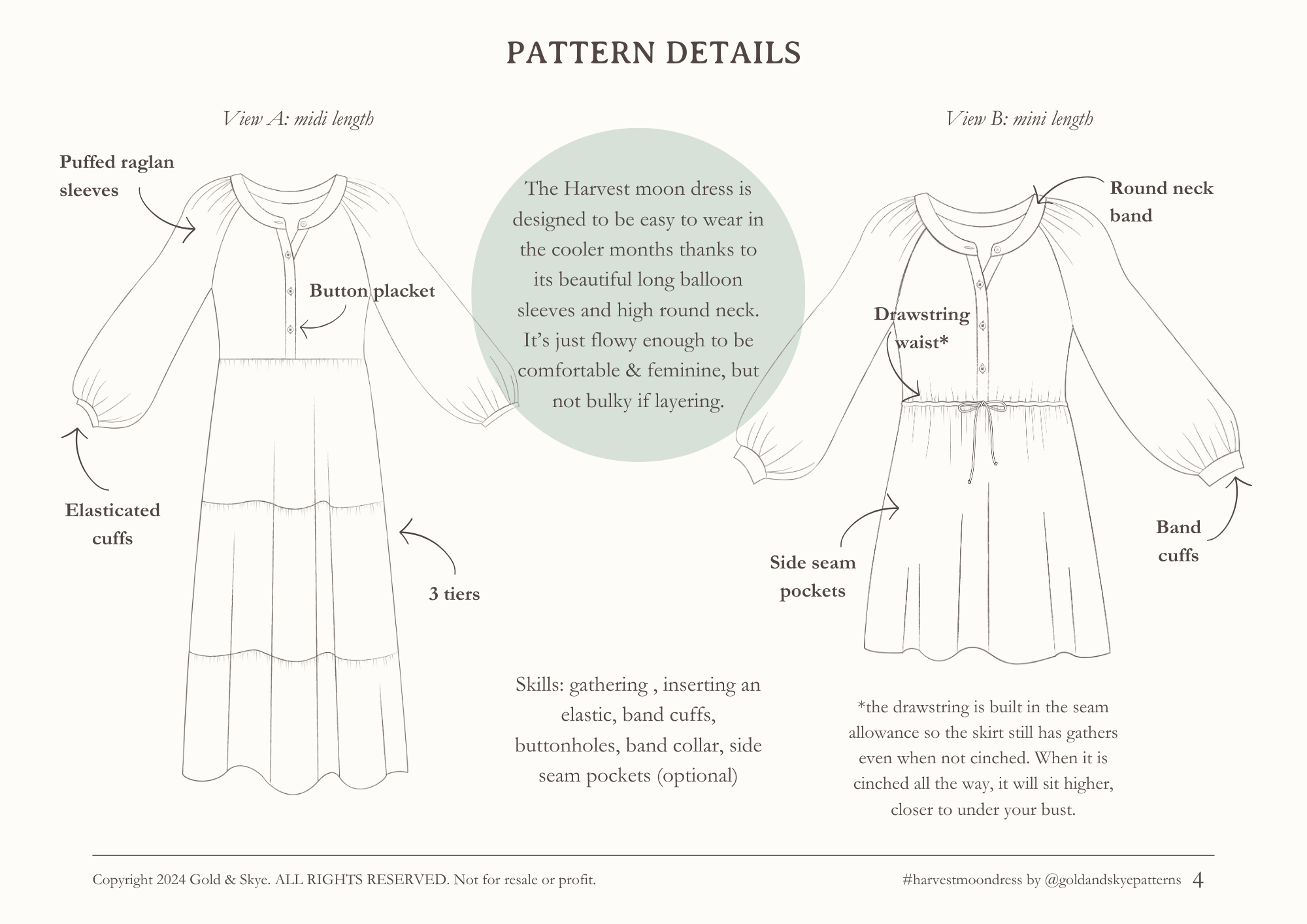 Harvest Moon Dress - PDF Pattern 