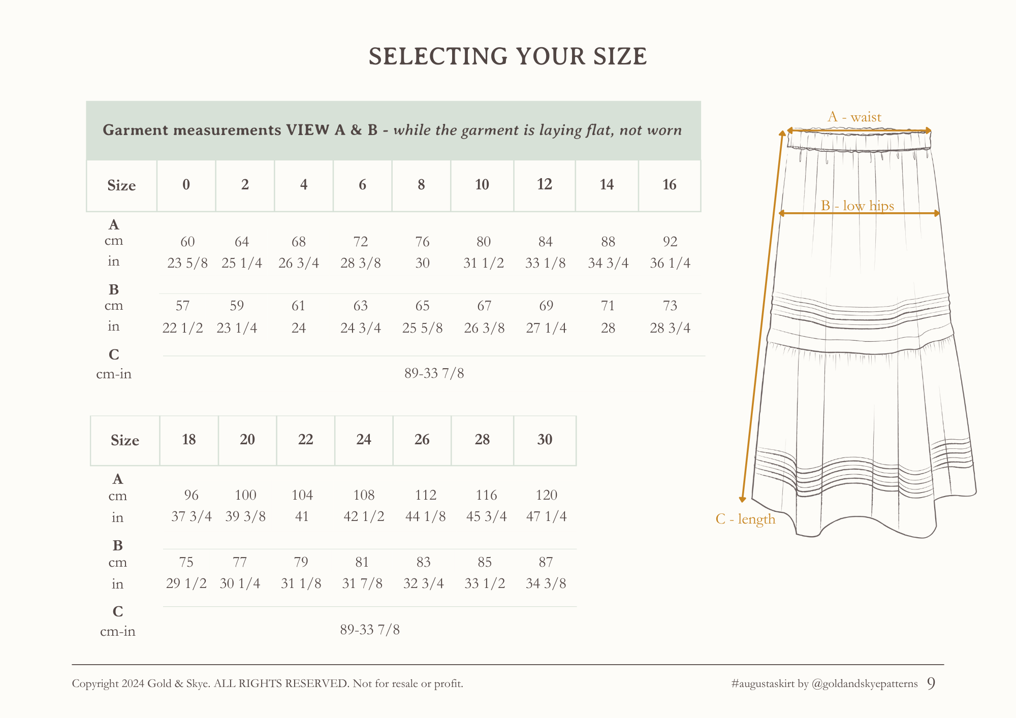 Augusta Skirt - PDF Pattern