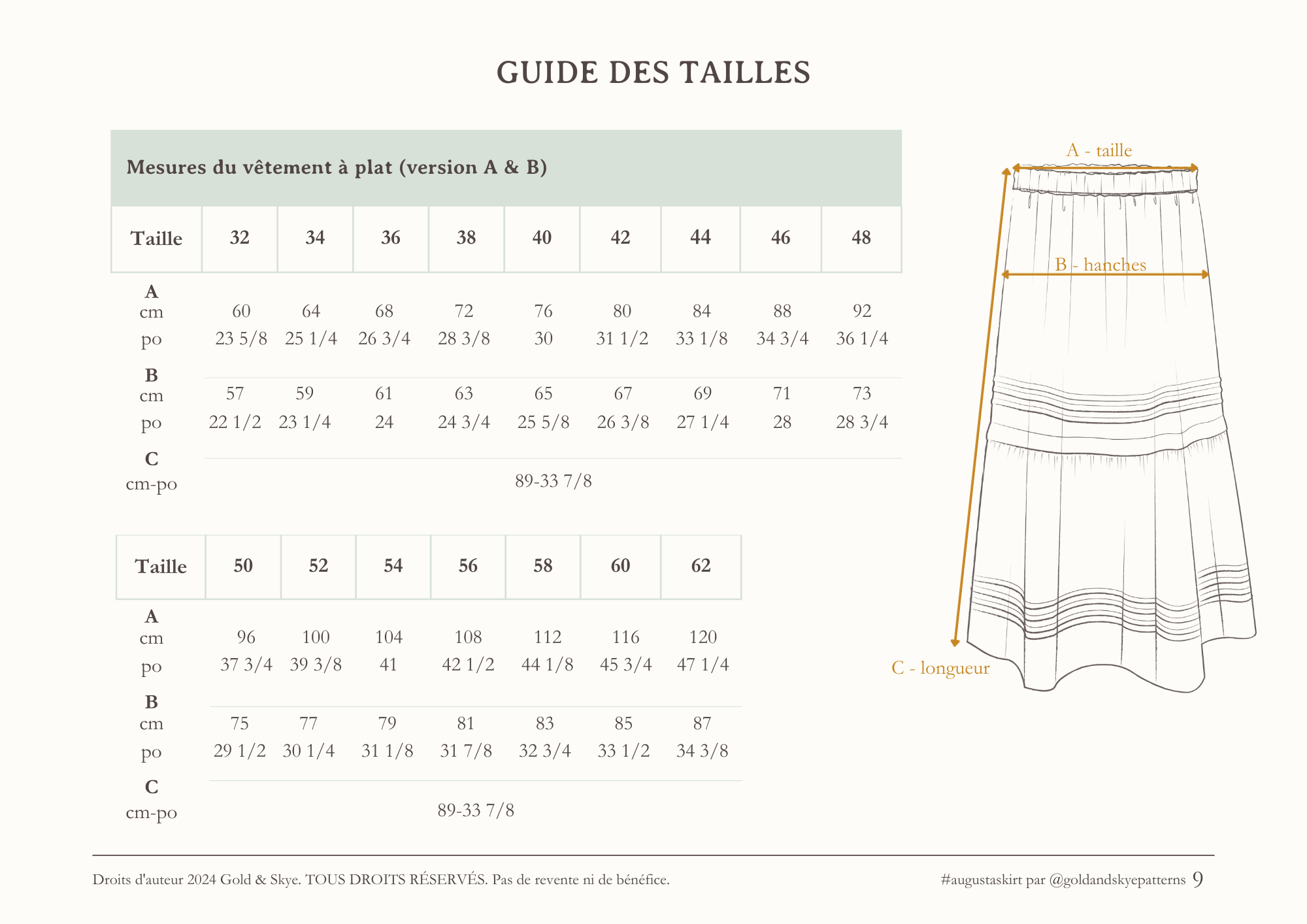 Augusta Skirt - PDF Pattern